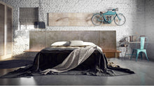Load image into Gallery viewer, Steel Metal Headboard with Copper Floating Nightstands