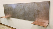 Load image into Gallery viewer, Steel Metal Headboard with Copper Floating Nightstands