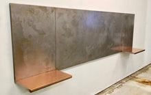 Load image into Gallery viewer, Steel Metal Headboard with Copper Floating Nightstands